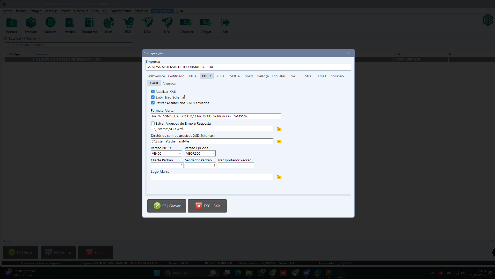 Configurações Fiscais